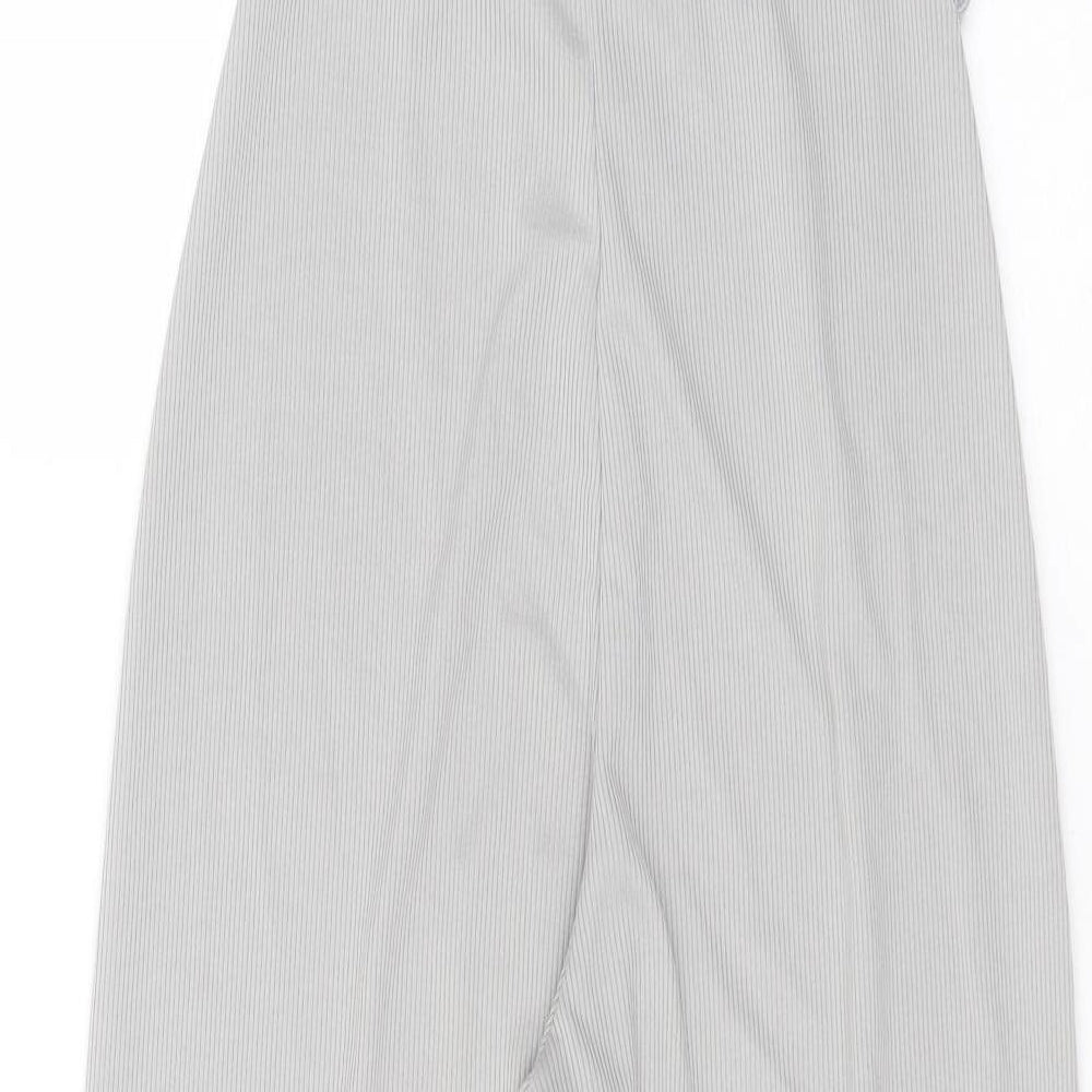 Boohoo Womens Grey Striped Polyester Jumpsuit One-Piece Size 4 L20 in