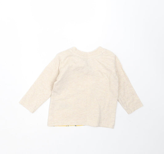 Primark Baby Beige Cotton Basic T-Shirt Size 0-3 Months Round Neck - Simba Lion King