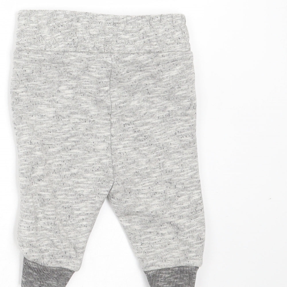 Nutmeg Baby Grey Cotton Jogger Trousers Size 0-3 Months Drawstring