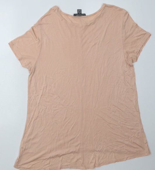 Primark Womens Pink Viscose Basic T-Shirt Size M Crew Neck