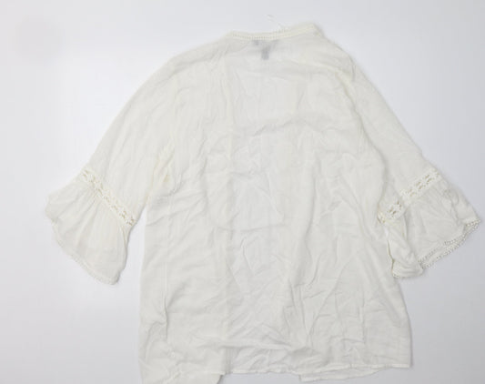 Womens UK Size L New Look White Cardigan Jumper