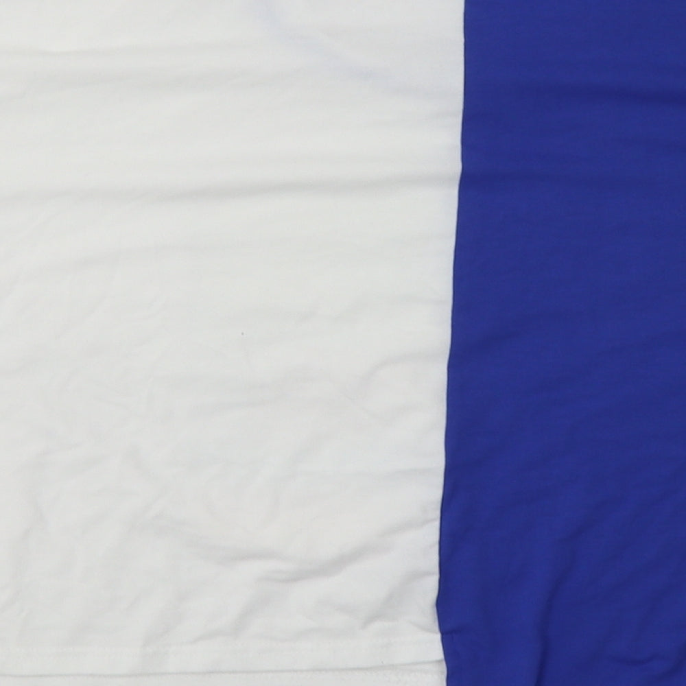 SheIn Womens Blue Geometric Cotton Basic T-Shirt Size XL Crew Neck - life