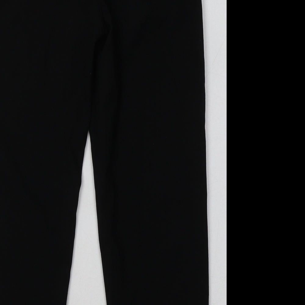 Zara Girls Black Polyester Capri Trousers Size 9 Months Regular Tie