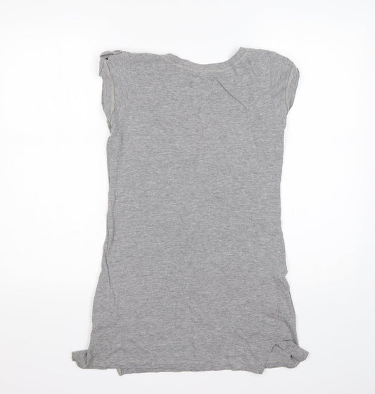 Womens UK Size 8 Preworn Grey Basic T-Shirt