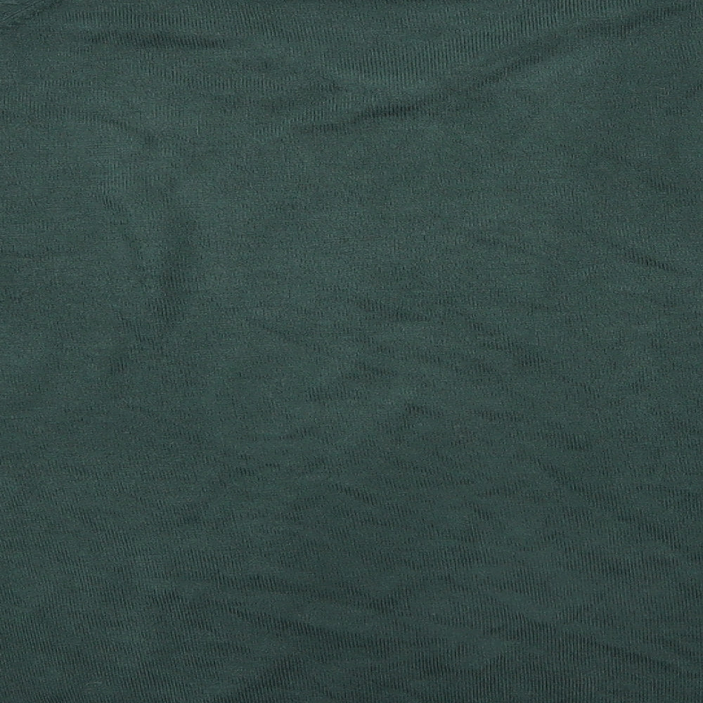 M&S Mens Green V-Neck Acrylic Pullover Jumper Size L