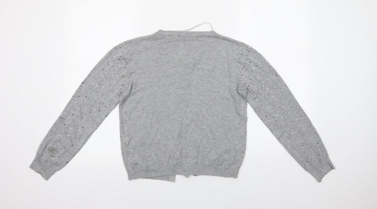 Primark Womens Green Crew Neck Polyamide Cardigan Jumper Size 14