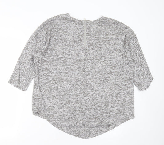 Primark Womens Grey Round Neck Polyester Pullover Jumper Size M