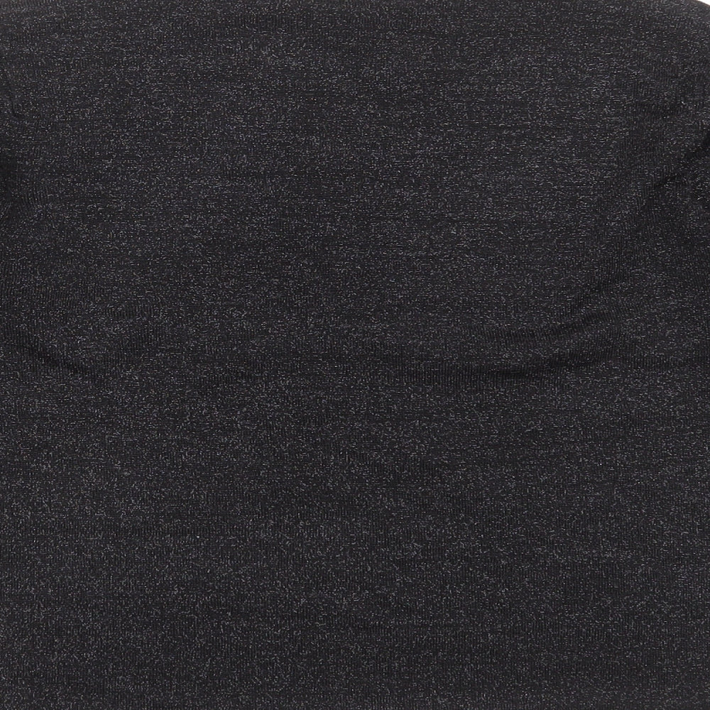 Brand and care label for Suchita women’s black round neck viscose jumper, size S