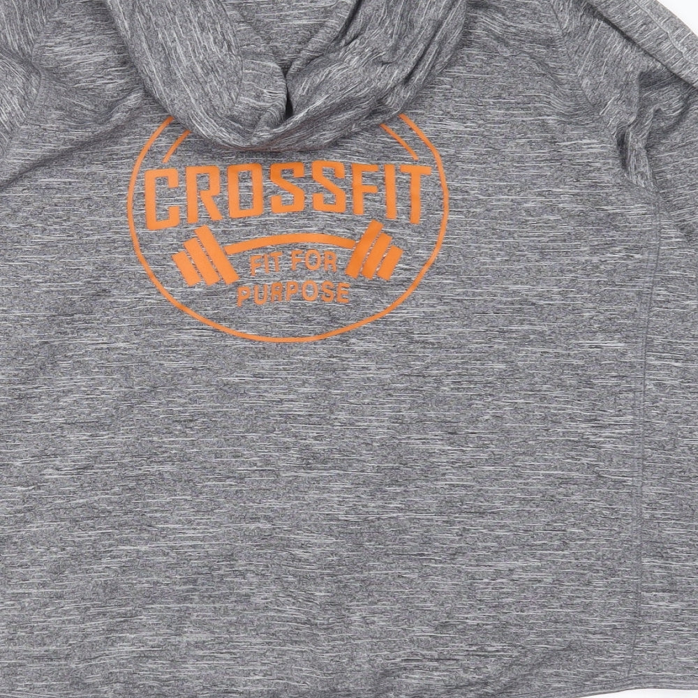 crossfit Mens Grey Polyester Full Zip Hoodie Size M - cross fit