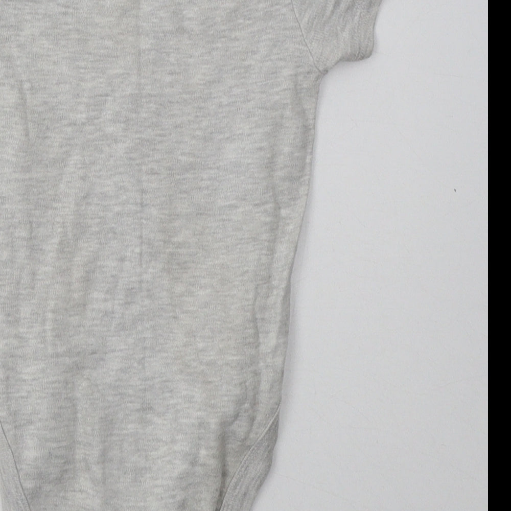 Pure Baby Baby Grey Cotton Babygrow One-Piece Size 12-18 Months Buckle