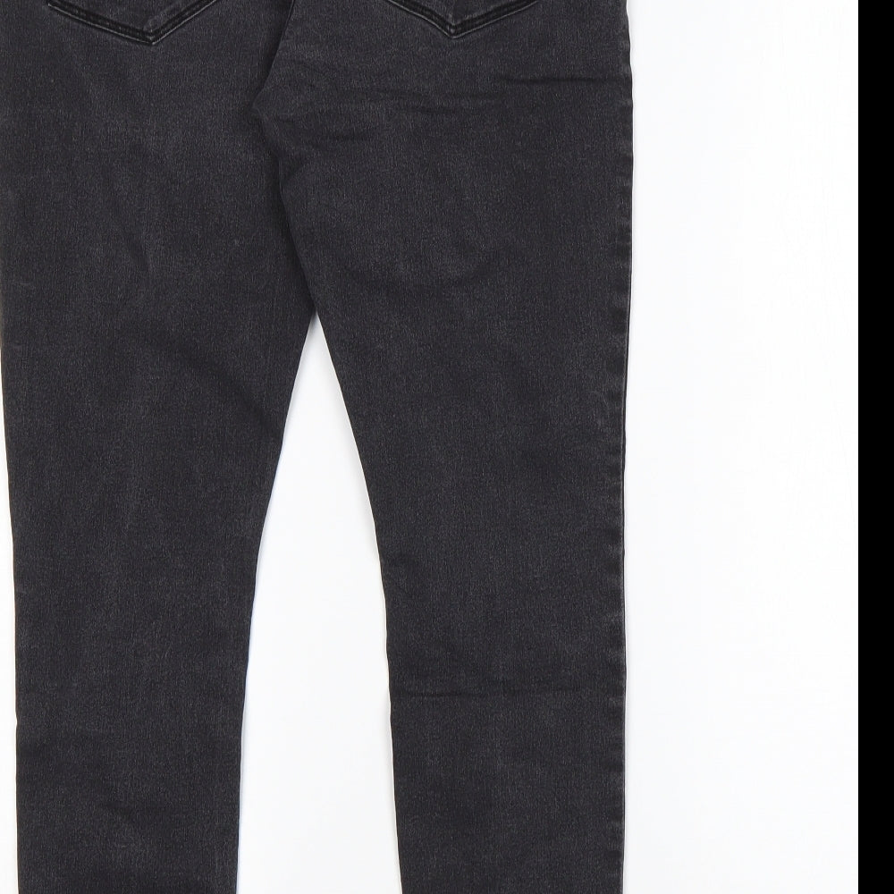 Brand and care label for Vera Moda women’s black cotton skinny jeans, size L, 25-inch leg regular