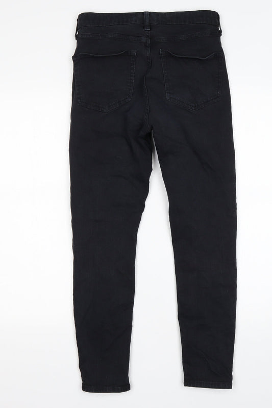 Topshop Womens Black Cotton Skinny Jeans Size 28 in L27 in Regular