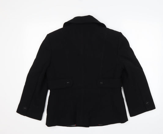 NEXT Womens Black Polyester Jacket Blazer Size 12