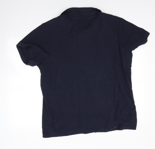 Primark Mens Blue 100% Cotton Polo Size 2XL Collared