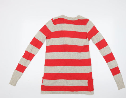 Womens UK Size S Preworn Red Cardigan Jumper