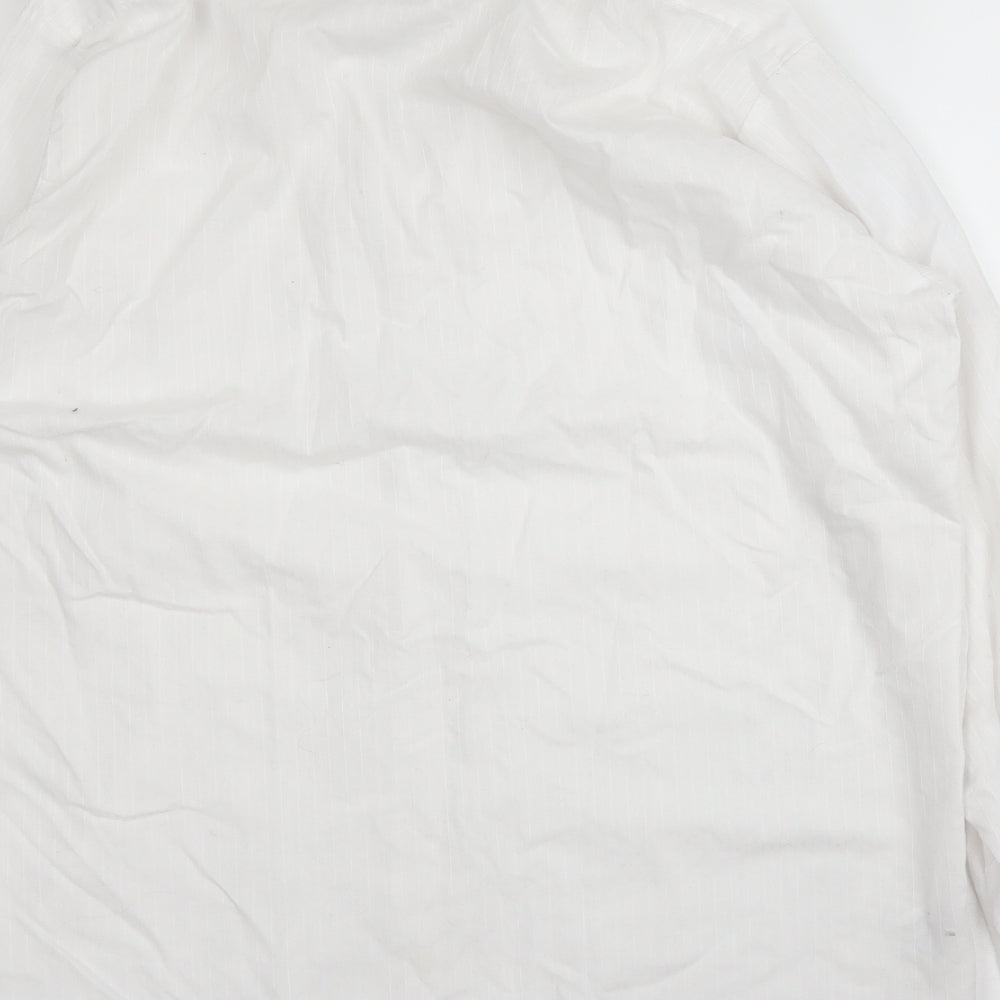 Mens UK Size 15 Canda White Button-Up Long Sleeve Casual Shirt