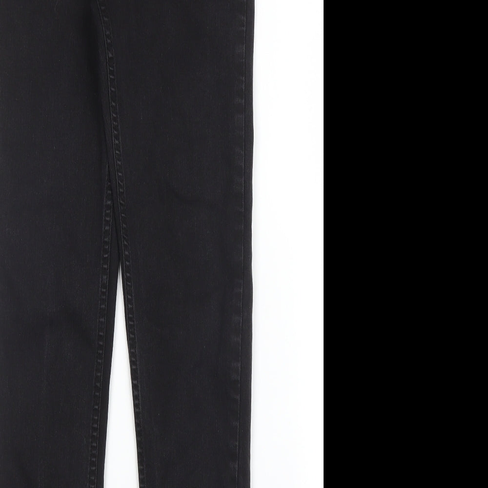 Nutmeg Girls Black Cotton Skinny Jeans Size 12 Years L24 in Regular Zip