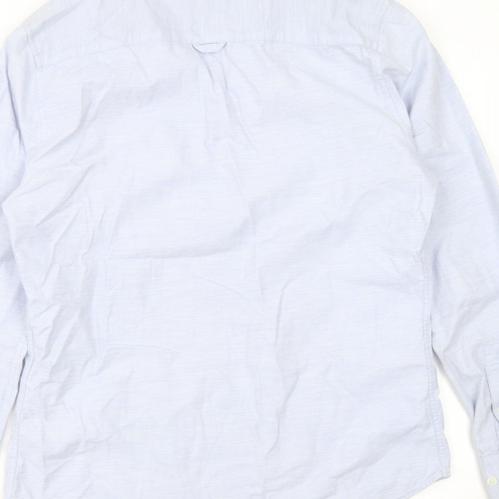 Mens UK Size M Burton Blue Button-Up Long Sleeve Casual Shirt