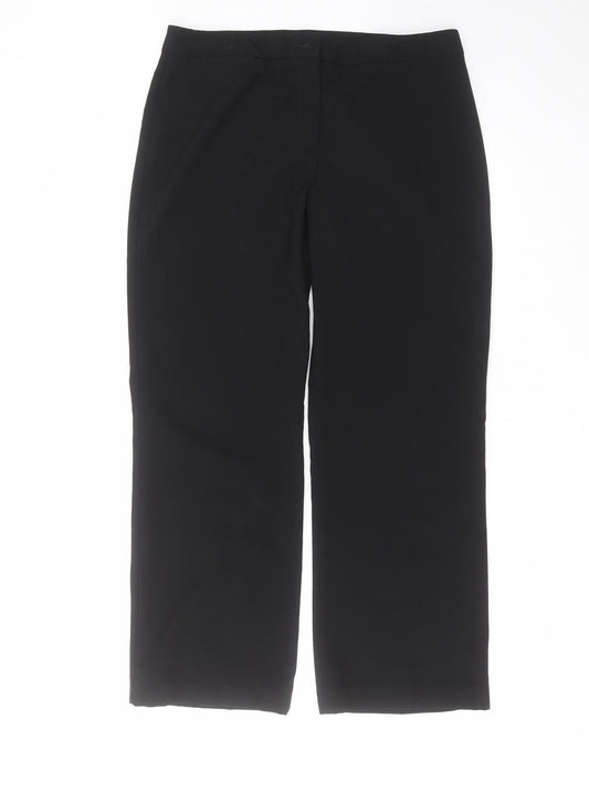 Womens UK Size 14 Marks and Spencer Regular Fit Black Trousers