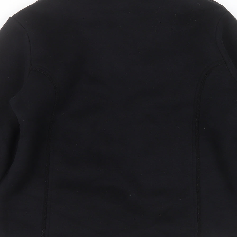 Brand and care label for M&Co women’s black jacket, size M
