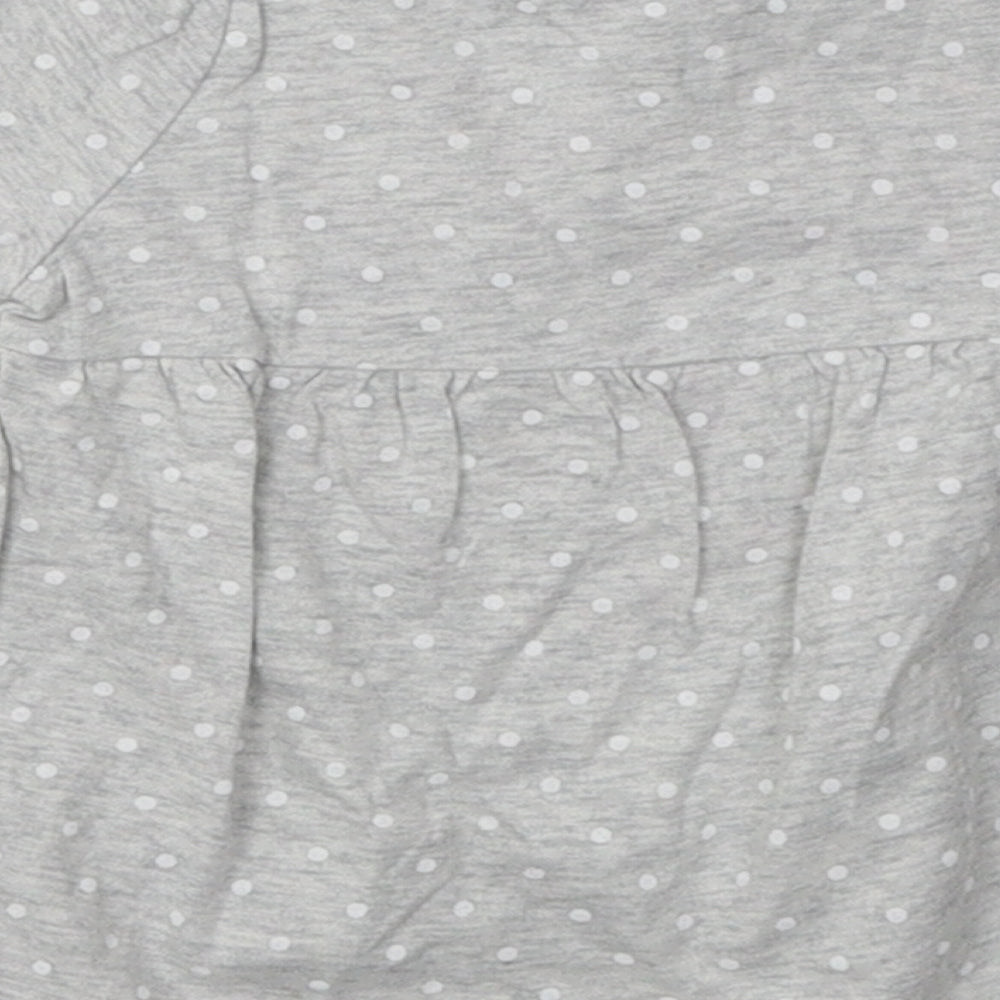 Disney Girls Grey Polka Dot Cotton A-Line Size 3-6 Months Crew Neck Pullover - Winnie The Pooh