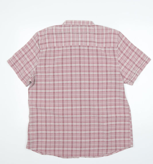 Mens UK Size L Premier Man Pink Button-Up Short Sleeve Casual Shirt