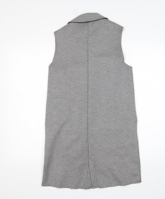 Topshop Womens Grey Polyester Jacket Blazer Size 8