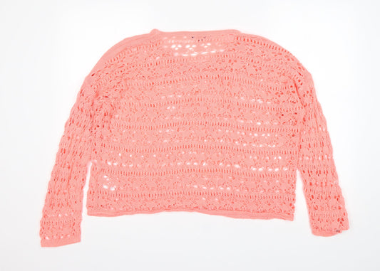 Womens UK Size M Peacocks Pink Pullover Jumper