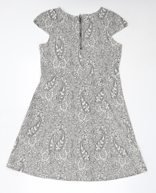 F&F Womens Ivory Cotton Fit & Flare Size 12 Round Neck