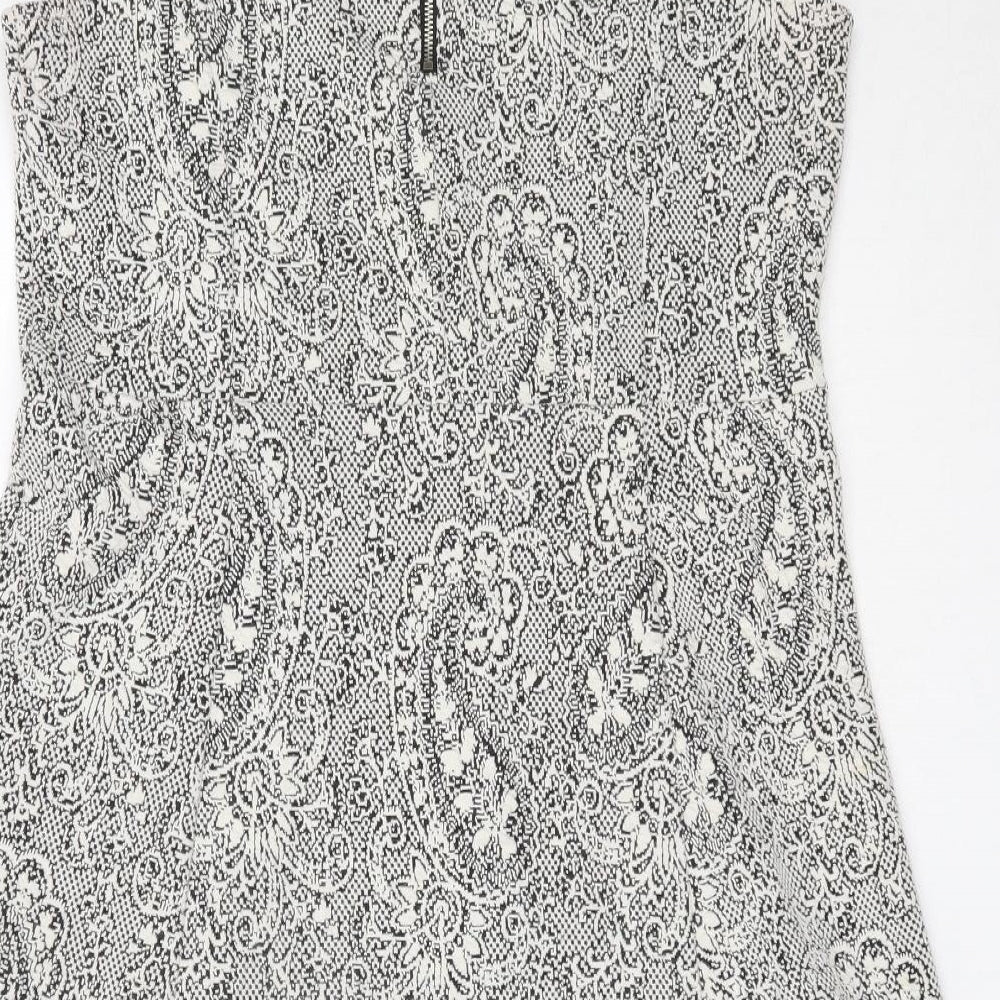 F&F Womens Ivory Cotton Fit & Flare Size 12 Round Neck