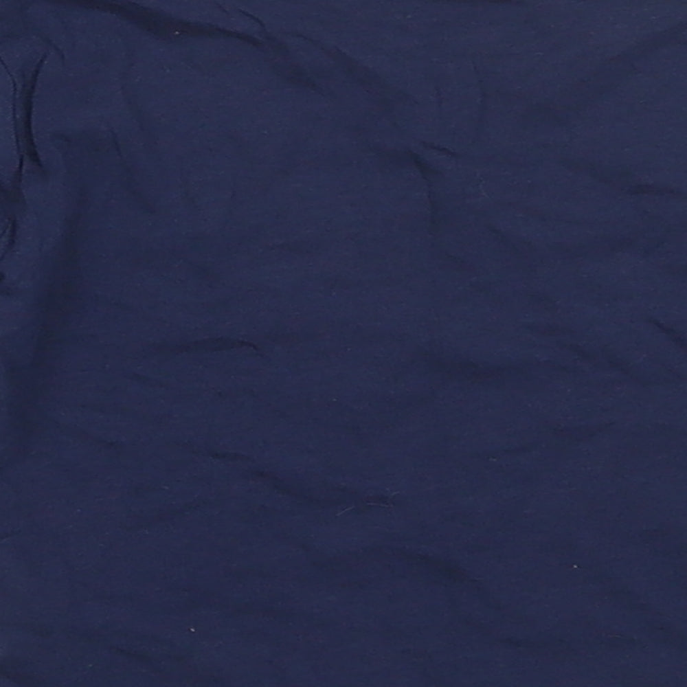 Mini Rebel Boys Blue Cotton Basic T-Shirt Size 6-9 Months Round Neck