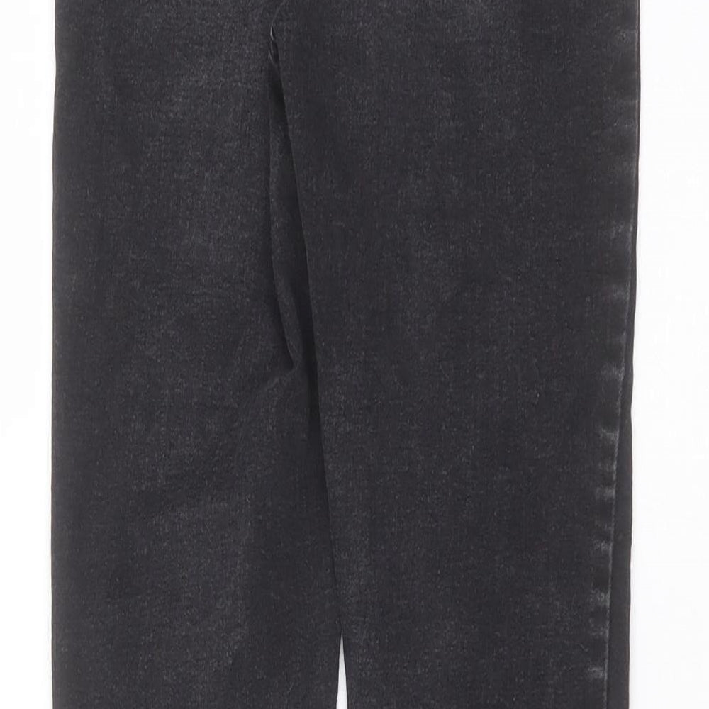 Primark Womens Grey Cotton Skinny Jeans Size 10 L27 in Extra-Slim Zip