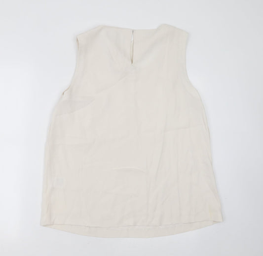 Fenn Wright Manson Womens Ivory Acrylic Basic Blouse Size 16 Round Neck