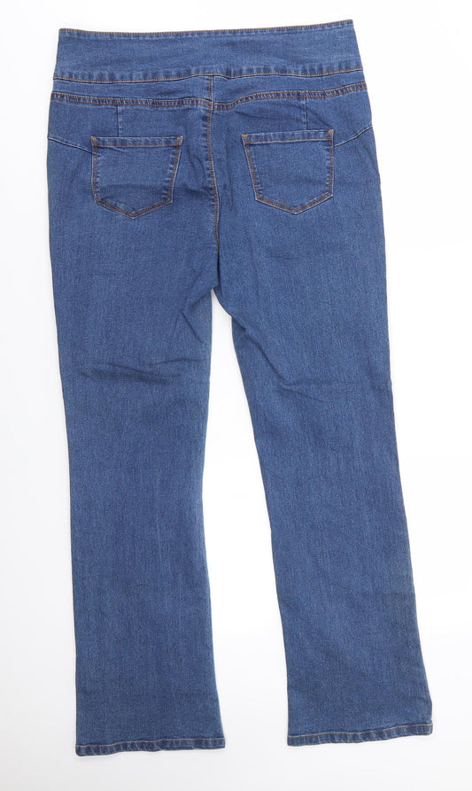Avon Womens Blue Cotton Bootcut Jeans Size 16 L30 in Regular