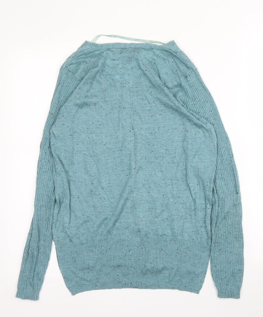 Primark Womens Green V-Neck Polyester Pullover Jumper Size 8