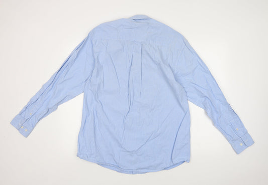 Mens UK Size L Lee Cooper Blue Button-Up Long Sleeve Casual Shirt