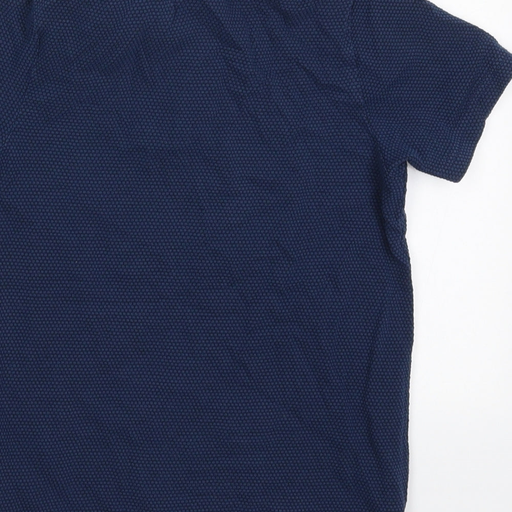 F&F Boys Blue Cotton Basic Polo Size 6-7 Years Collared Pullover