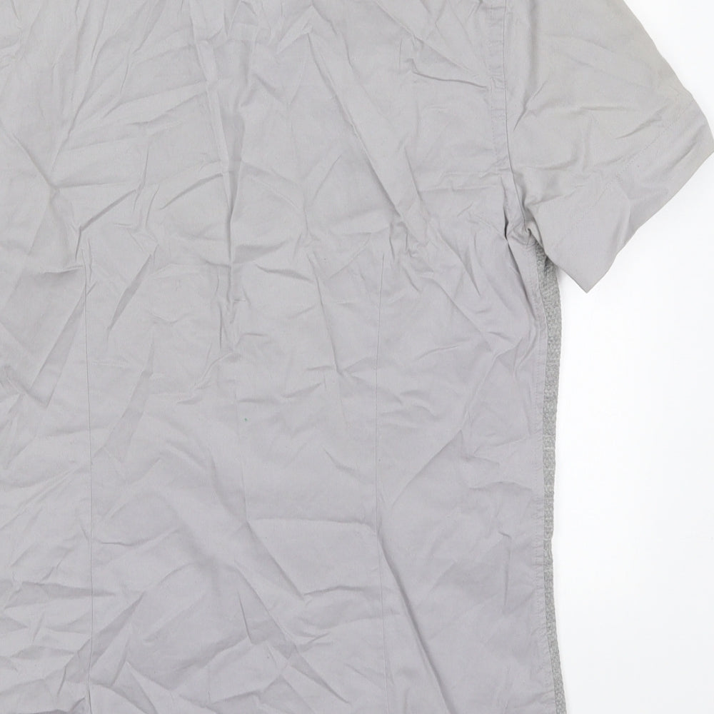 Mens UK Size S Burton Grey Button-Up Short Sleeve Casual Shirt