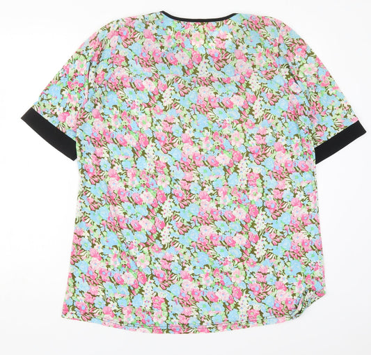 Womens UK Size M Cecilia Multicoloured Basic T-Shirt