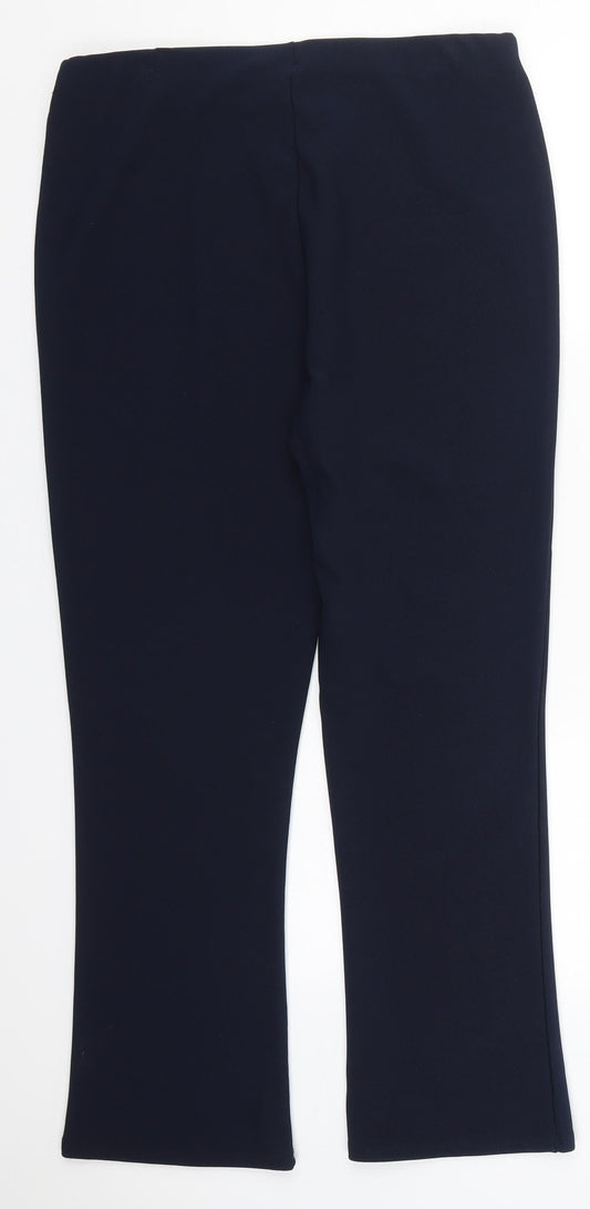 Womens UK Size 14 Preworn Regular Fit Blue Trousers