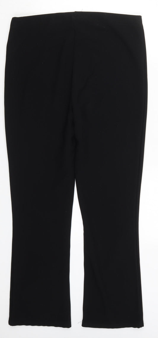 Womens UK Size 12 Preworn Regular Fit Black Trousers