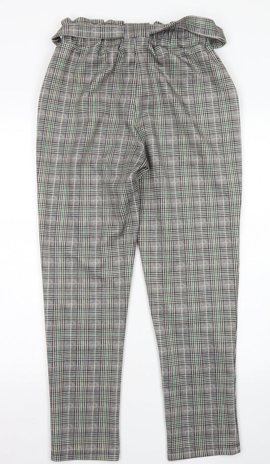 Cameo Rose Womens Grey Plaid Polyester Dress Pants Trousers Size S L27 in Regular - Paper Bag Waist