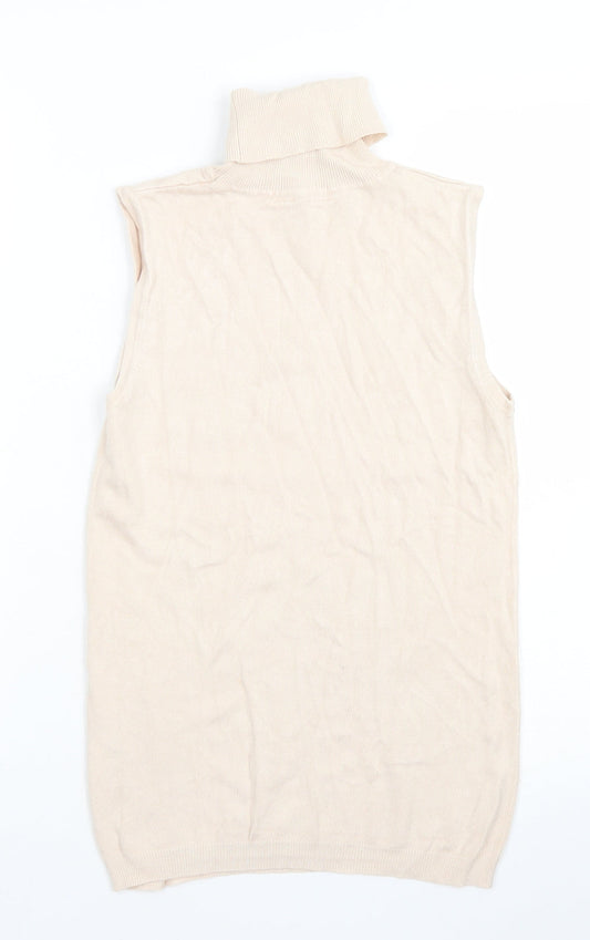 Primark Womens Pink Roll Neck Viscose Vest Jumper Size XS