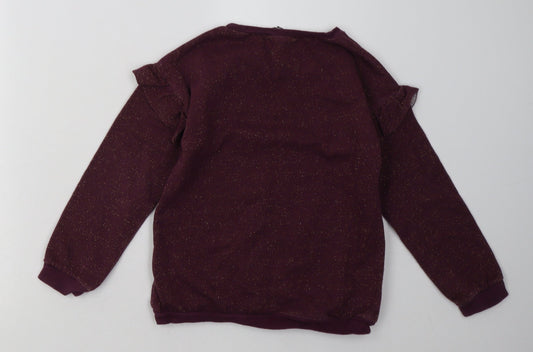 George Girls Purple Cotton Pullover Sweatshirt Size 8-9 Years Pullover