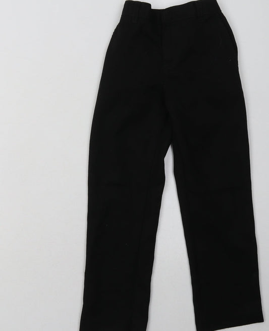 George Boys Black Polyester Capri Trousers Size 5-6 Years Regular Hook & Eye - School Wear