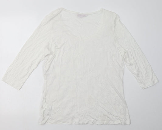 Womens UK Size 16 Marks and Spencer White Pullover Sweatshirt