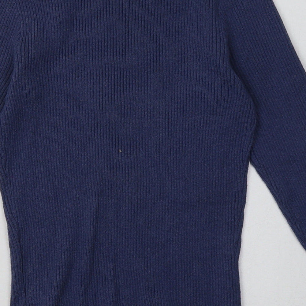Brand and care label for Primark women’s blue viscose pullover sweatshirt, size L, pullover