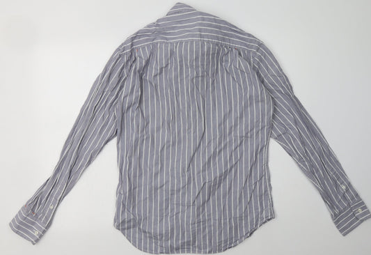Mens UK Size S French Connection Blue Button-Up Long Sleeve Casual Shirt
