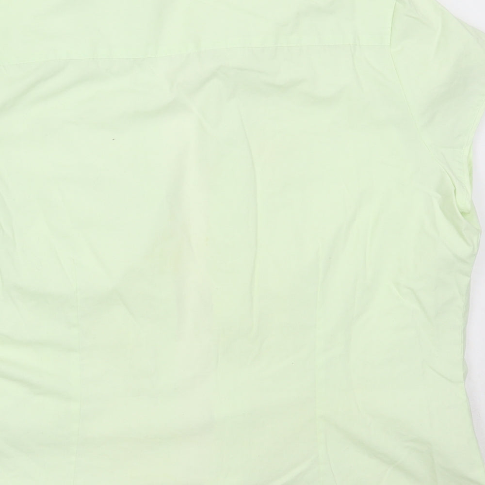 AMARANTO Womens Green Polyester Basic Button-Up Size 18 Collared