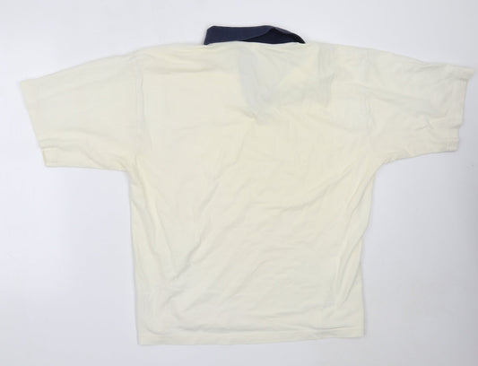 Preworn Mens Ivory Cotton Polo Size L Collared